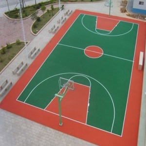 廣西省百色市右江職業(yè)商貿(mào)學校PU籃球場_戶外運動地面案例_廣東