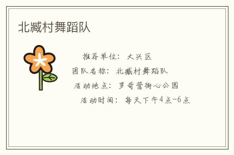 北臧村舞蹈隊(duì)