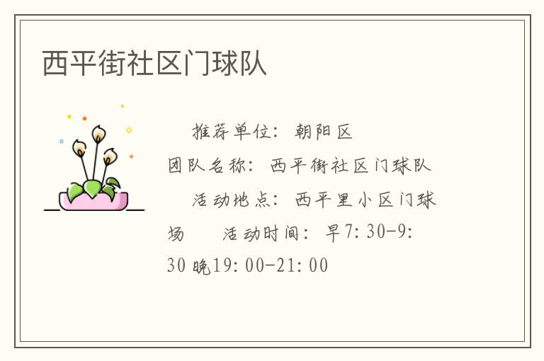西平街社區(qū)門球隊