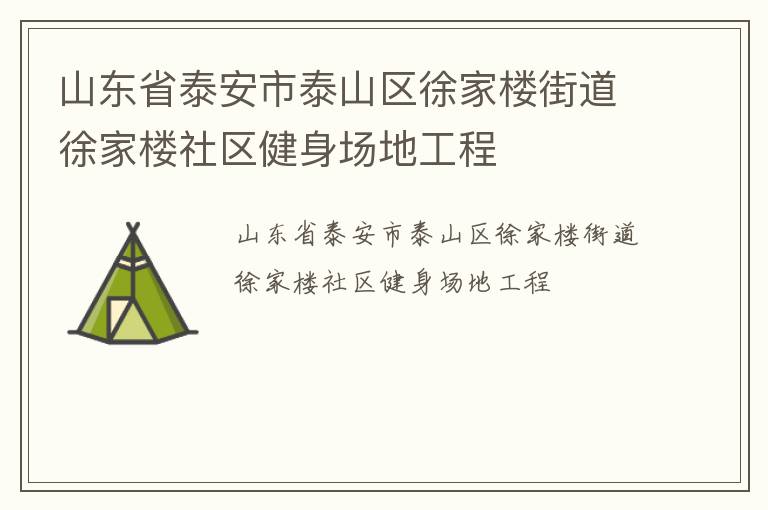 山東省泰安市泰山區(qū)徐家樓街道徐家樓社區(qū)健身場地工程