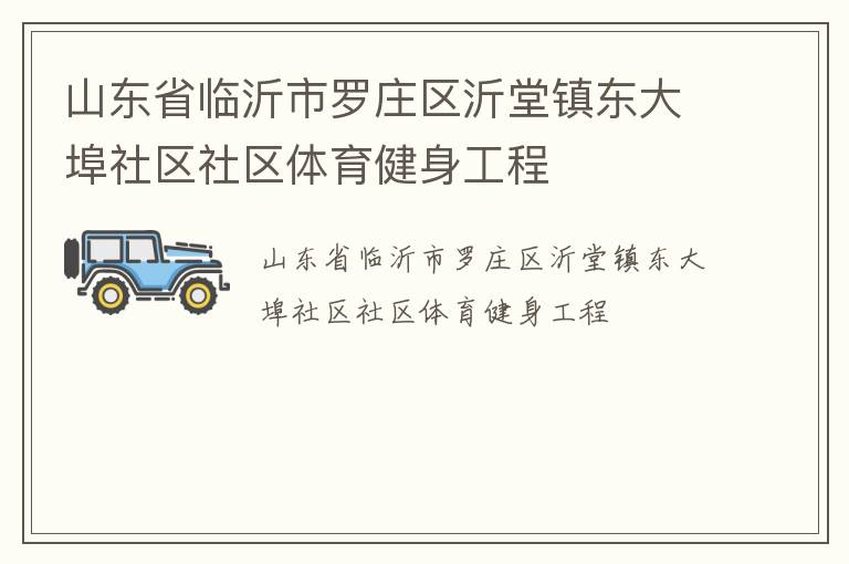 山東省臨沂市羅莊區(qū)沂堂鎮(zhèn)東大埠社區(qū)社區(qū)體育健身工程