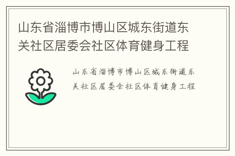 山東省淄博市博山區(qū)城東街道東關社區(qū)居委會社區(qū)體育健身工程