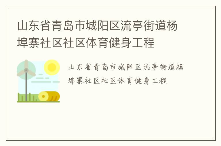 山東省青島市城陽(yáng)區(qū)流亭街道楊埠寨社區(qū)社區(qū)體育健身工程