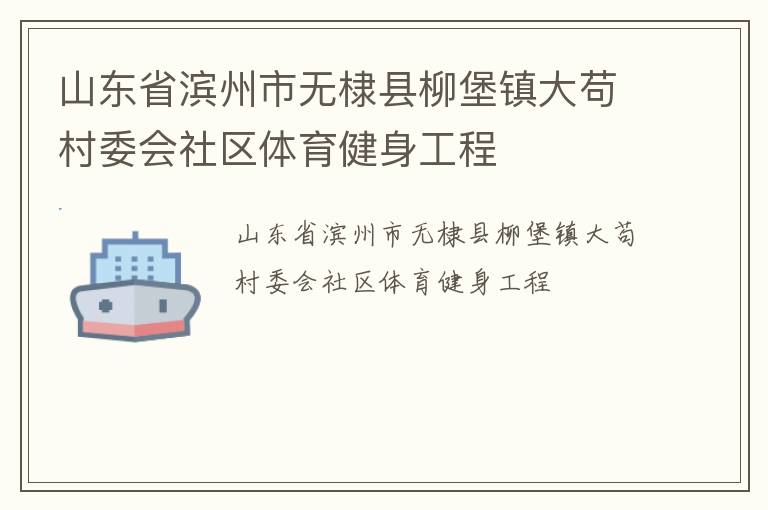 山東省濱州市無棣縣柳堡鎮(zhèn)大茍村委會(huì)社區(qū)體育健身工程