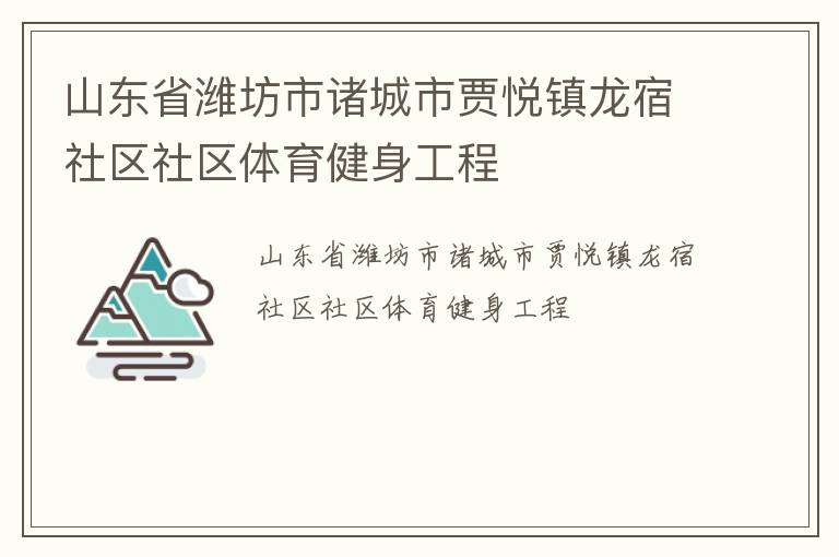 山東省濰坊市諸城市賈悅鎮(zhèn)龍宿社區(qū)社區(qū)體育健身工程