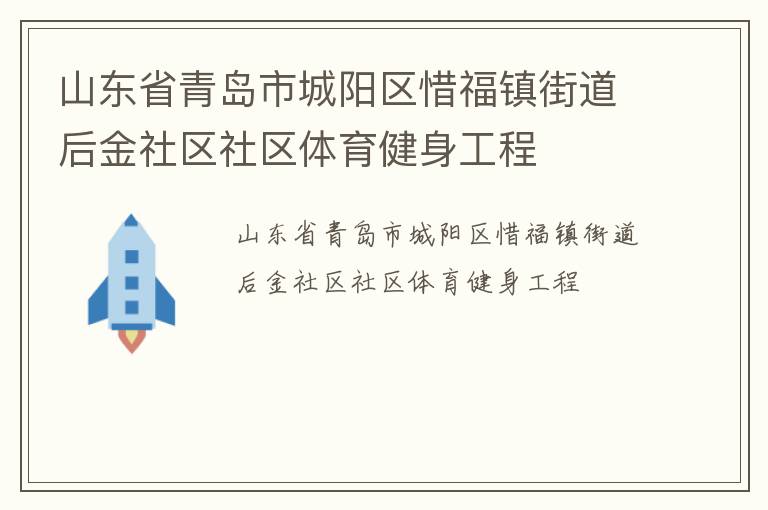 山東省青島市城陽(yáng)區(qū)惜福鎮(zhèn)街道后金社區(qū)社區(qū)體育健身工程