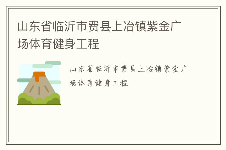 山東省臨沂市費縣上冶鎮(zhèn)紫金廣場體育健身工程