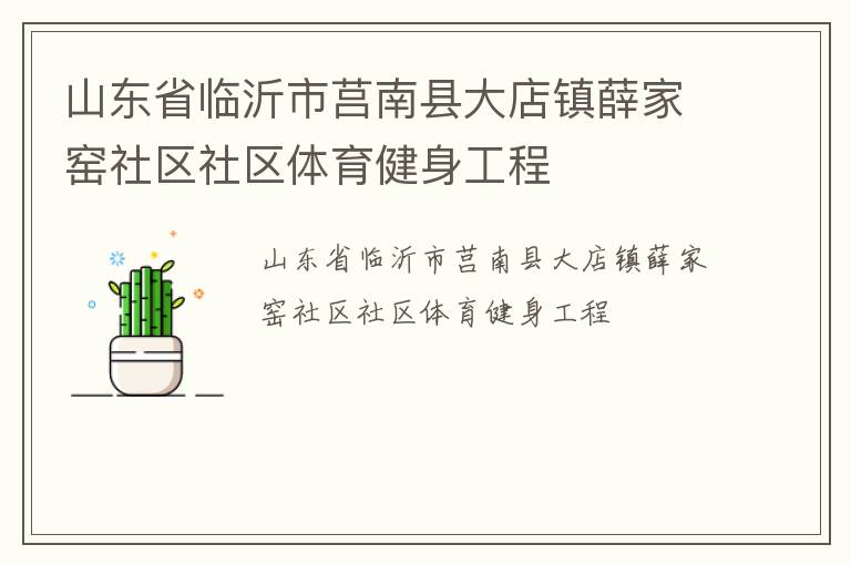 山東省臨沂市莒南縣大店鎮(zhèn)薛家窯社區(qū)社區(qū)體育健身工程
