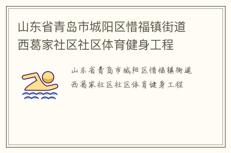 山東省青島市城陽區(qū)惜福鎮(zhèn)街道西葛家社區(qū)社區(qū)體育健身工程