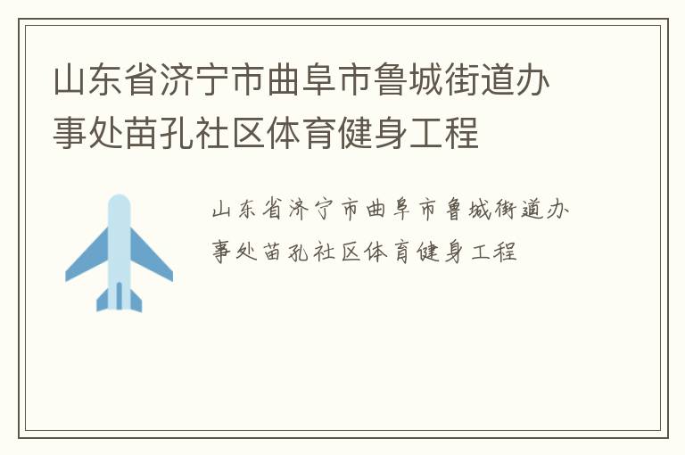 山東省濟(jì)寧市曲阜市魯城街道辦事處苗孔社區(qū)體育健身工程