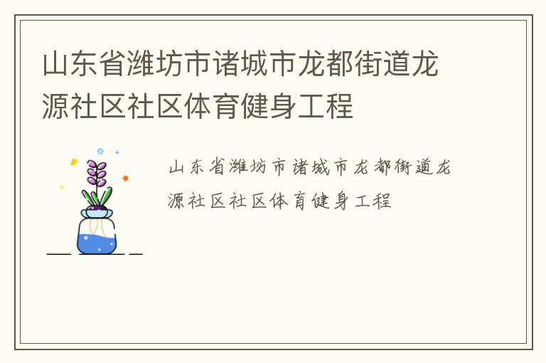 山東省濰坊市諸城市龍都街道龍源社區(qū)社區(qū)體育健身工程