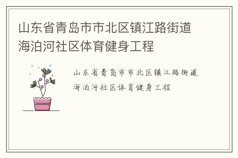 山東省青島市市北區(qū)鎮(zhèn)江路街道海泊河社區(qū)體育健身工程