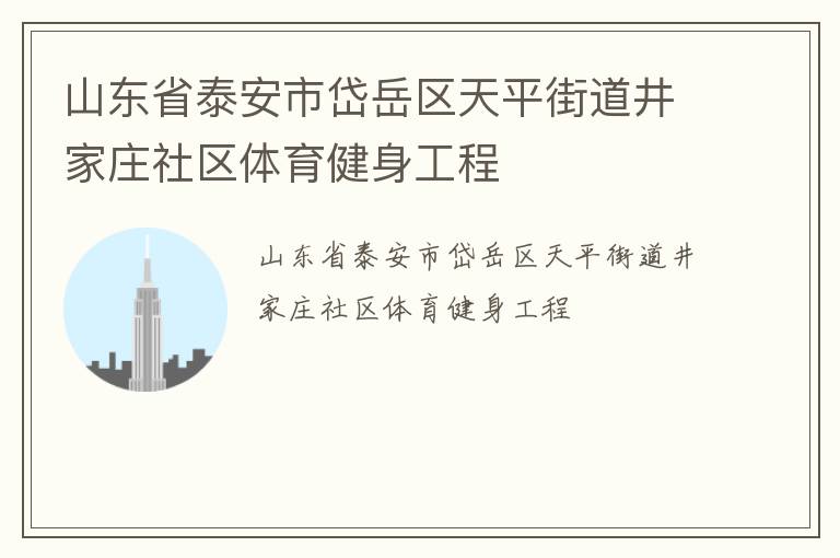 山東省泰安市岱岳區(qū)天平街道井家莊社區(qū)體育健身工程