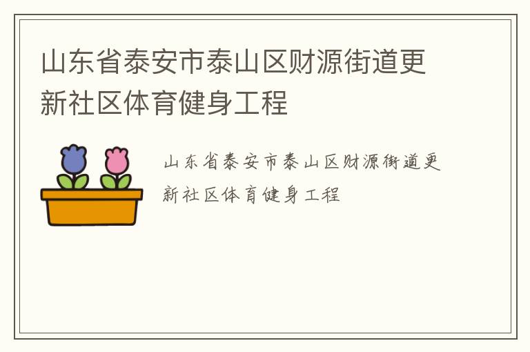 山東省泰安市泰山區(qū)財(cái)源街道更新社區(qū)體育健身工程