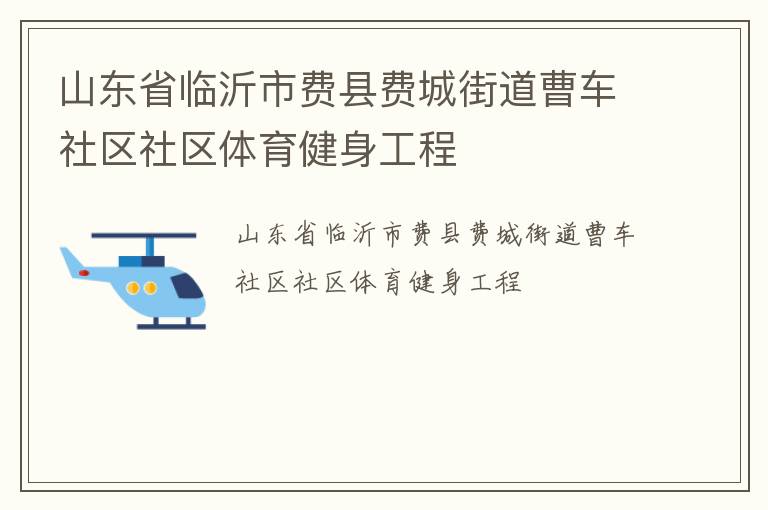 山東省臨沂市費(fèi)縣費(fèi)城街道曹車社區(qū)社區(qū)體育健身工程