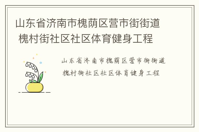 山東省濟(jì)南市槐蔭區(qū)營市街街道 槐村街社區(qū)社區(qū)體育健身工程