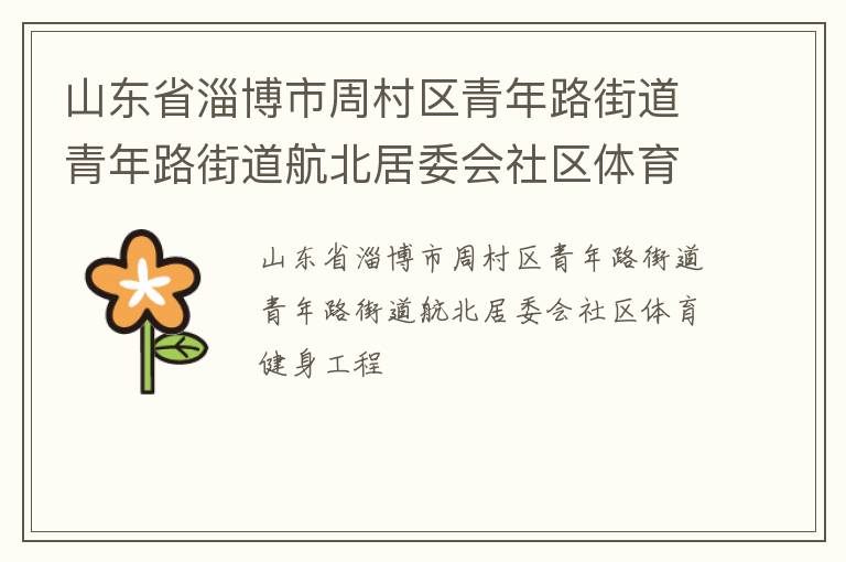 山東省淄博市周村區(qū)青年路街道青年路街道航北居委會(huì)社區(qū)體育健身工程