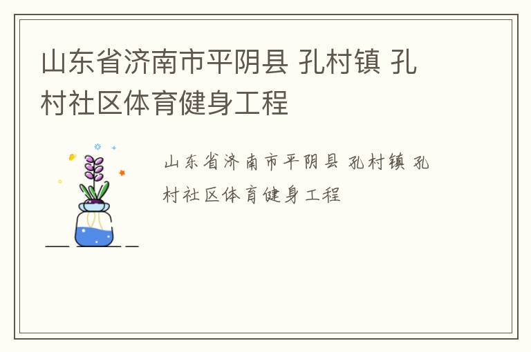 山東省濟(jì)南市平陰縣 孔村鎮(zhèn) 孔村社區(qū)體育健身工程