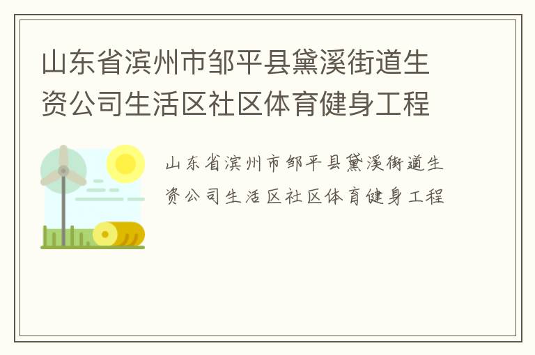 山東省濱州市鄒平縣黛溪街道生資公司生活區(qū)社區(qū)體育健身工程