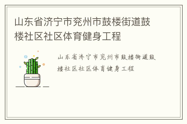 山東省濟寧市兗州市鼓樓街道鼓樓社區(qū)社區(qū)體育健身工程