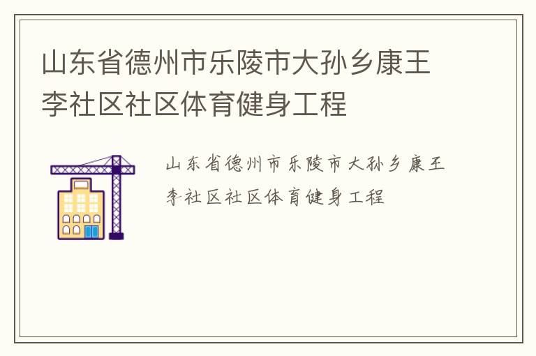 山東省德州市樂(lè)陵市大孫鄉(xiāng)康王李社區(qū)社區(qū)體育健身工程