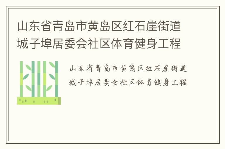 山東省青島市黃島區(qū)紅石崖街道城子埠居委會社區(qū)體育健身工程