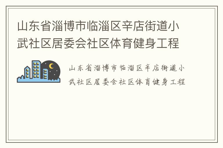 山東省淄博市臨淄區(qū)辛店街道小武社區(qū)居委會社區(qū)體育健身工程