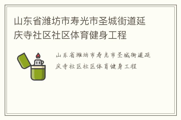 山東省濰坊市壽光市圣城街道延慶寺社區(qū)社區(qū)體育健身工程