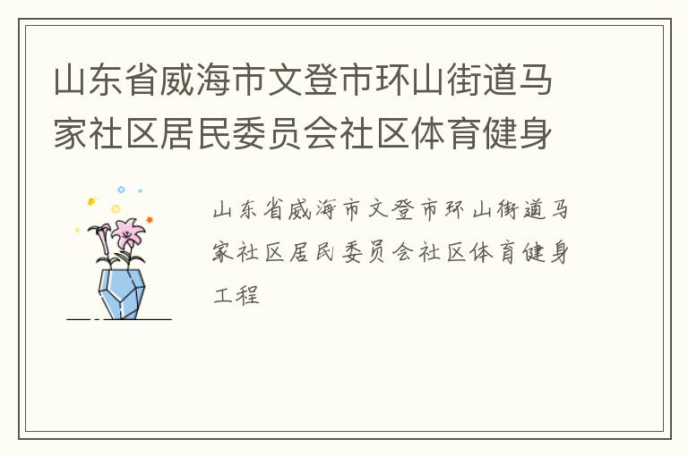 山東省威海市文登市環(huán)山街道馬家社區(qū)居民委員會社區(qū)體育健身工程