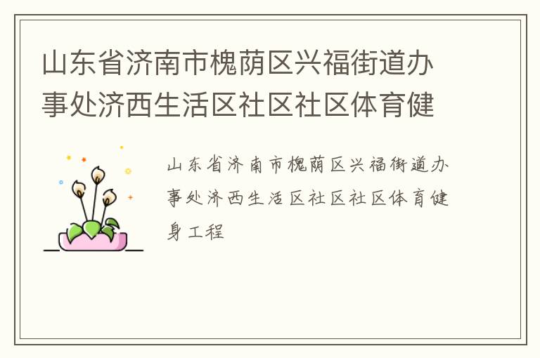 山東省濟(jì)南市槐蔭區(qū)興福街道辦事處濟(jì)西生活區(qū)社區(qū)社區(qū)體育健身工程