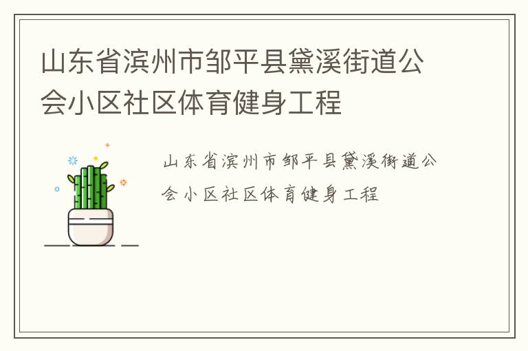 山東省濱州市鄒平縣黛溪街道公會小區(qū)社區(qū)體育健身工程