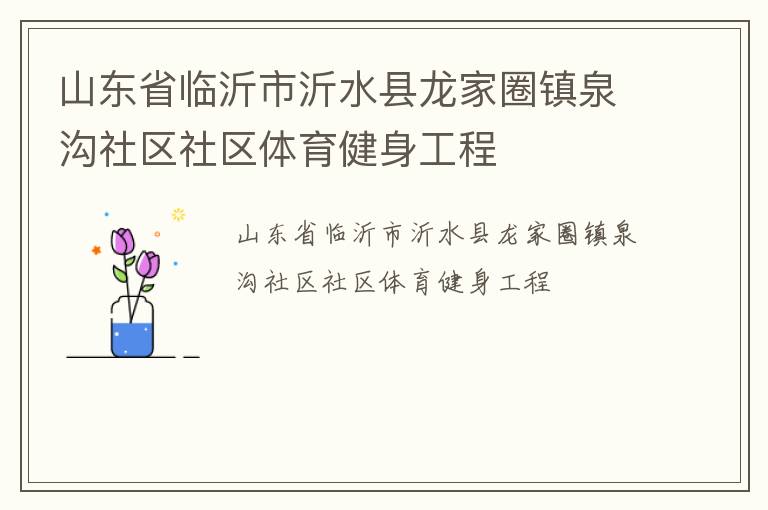 山東省臨沂市沂水縣龍家圈鎮(zhèn)泉溝社區(qū)社區(qū)體育健身工程