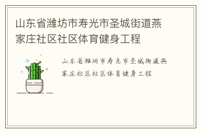 山東省濰坊市壽光市圣城街道燕家莊社區(qū)社區(qū)體育健身工程