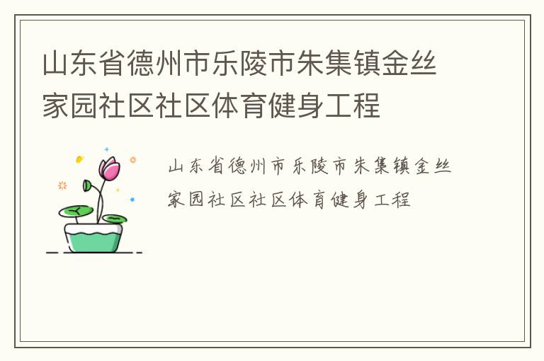 山東省德州市樂陵市朱集鎮(zhèn)金絲家園社區(qū)社區(qū)體育健身工程